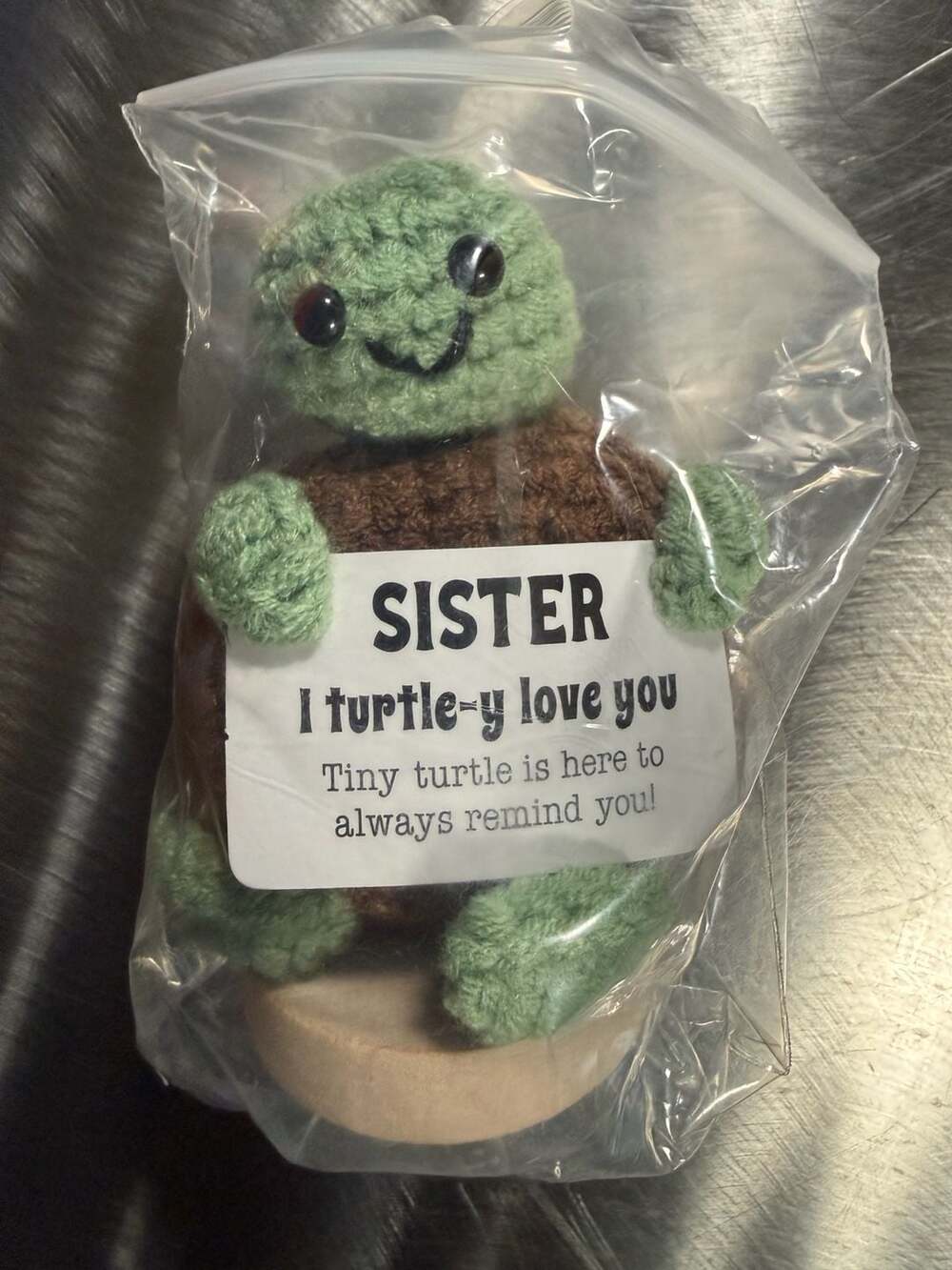 Sister I Turtle-y Love You Crochet Emotional Support Turtle Gift